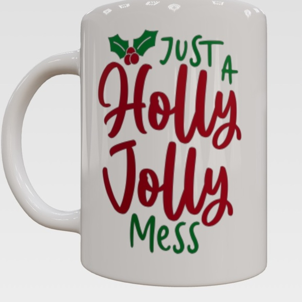 Gift mug - made to order - holly jolly mess